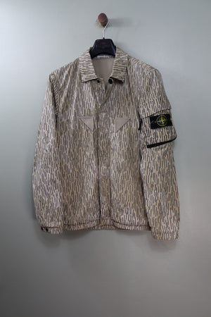 Stone Island Beige Reflective Rain Camo Overshirt