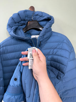 Stone Island Blue Loom Woven Down Jacket