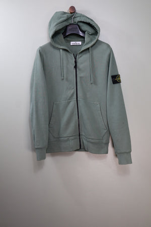 Stone Island Green Zipped Hoodie