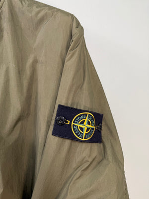 Stone Island Green Crinkle Reps Bomber Jacket