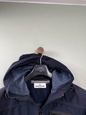Stone Island Navy Wool Hooded Overshirt