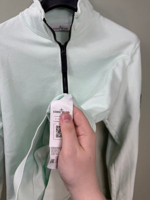 Stone Island Pastel Green 1/4 Zip Jumper