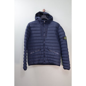 Stone Island Navy Loom Woven Down Jacket