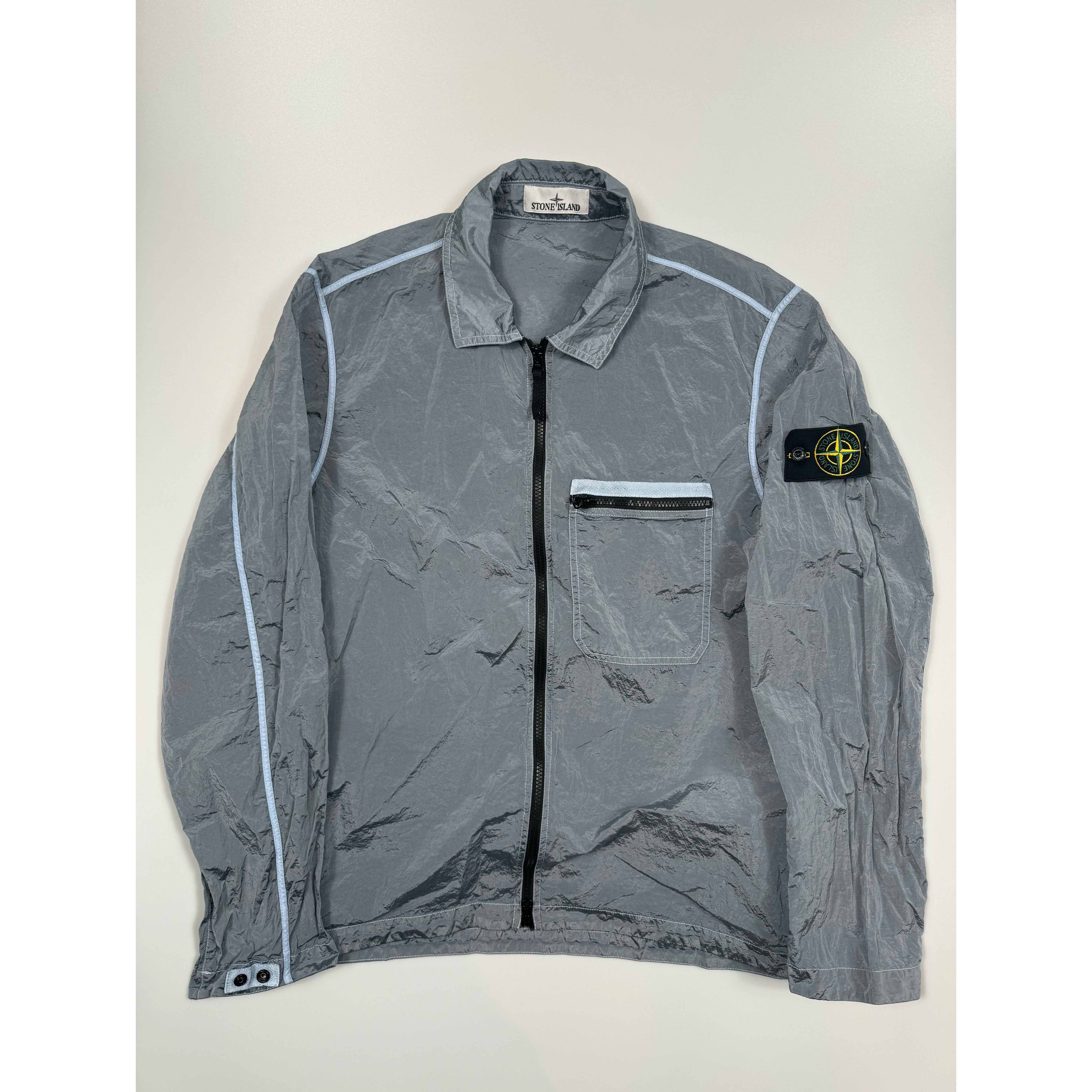 Stone island nylon overshirt blue online