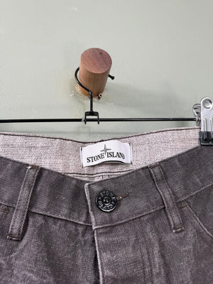 Stone Island Grey RE Patch Denim Shorts