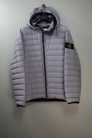 Stone Island Grey 0-Cotton/ R-Nylon Tela Down Jacket