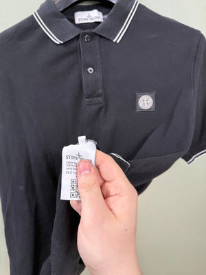 Stone Island Black Slim Fit Polo