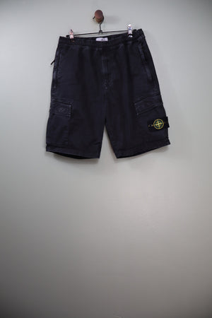 Stone Island Black RE Cargo Shorts