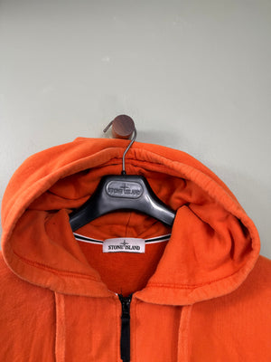 Stone Island Orange Zipped Hoodie