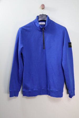 Stone Island Blue 1/4 Zip Jumper