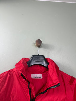 Stone Island Red Crinkle Reps Down Gilet