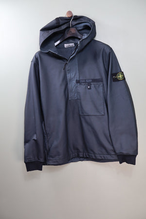 Stone Island Navy Felpa Diagonale Gommata Smock