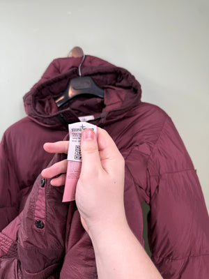 Stone Island Burgundy Crinkle Reps Down Jacket
