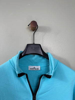 Stone Island Aqua Blue 1/4 Zip Jumper