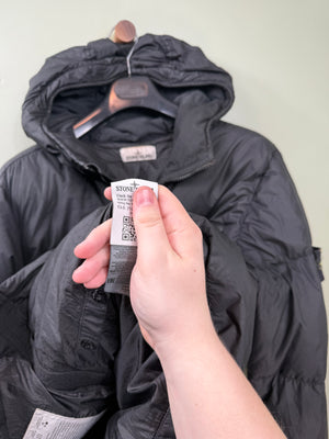 Stone Island Black Crinkle Reps Down Jacket