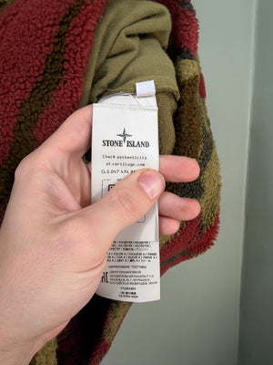 Stone Island Heritage Camo Teddy Fleece 1/4 Zip Hoodie