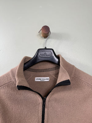 Stone Island Khaki 1/4 Zip Knit Jumper