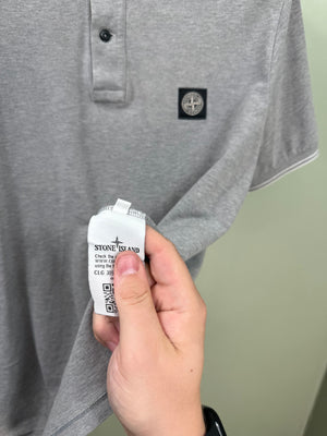 Stone Island Grey Slim Fit Polo
