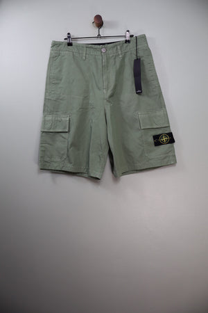 Stone Island Green LO-W Cargo Shorts