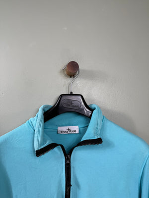 Stone Island Aqua Blue 1/4 Zip Jumper