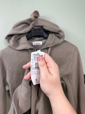 Stone Island Khaki Zipped Hoodie