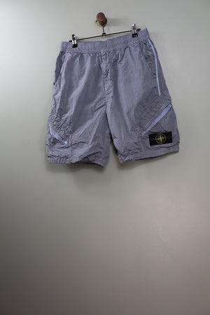 Stone Island Avio Blue CO Nylon Metal Cargo Shorts