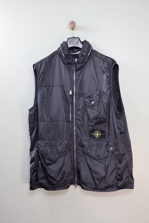 Stone Island Black Nylon Raso R Gilet