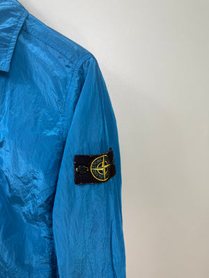 Stone Island Blue Nylon Metal Overshirt