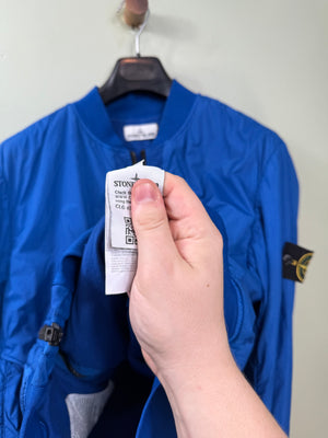 Stone Island Blue Crinkle Reps Bomber Jacket