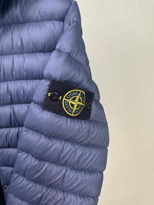 Stone Island Navy Garment Dyed Micro Yarn Down Jacket