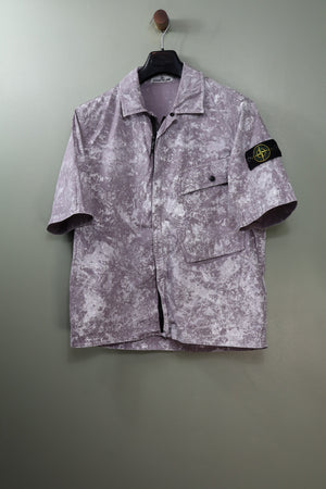 Stone Island Purple Pigment Camo Short Sleeve Overshirt