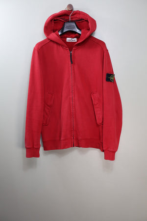 Stone Island Red Zipped Hoodie