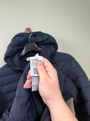 Stone Island Navy Loom Woven Down Jacket