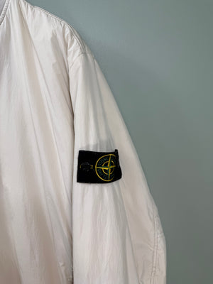 Stone Island Beige Crinkle Reps Bomber Jacket