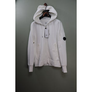 C.P. Company White Zipped Hoodie
