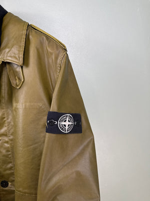 Stone Island Yellow Waxed Ice Parka Jacket