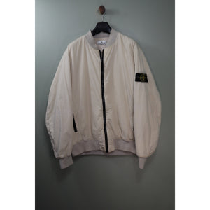 Stone Island Beige Crinkle Reps Bomber Jacket