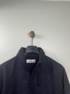 Stone Island Navy Wool Shell Jacket