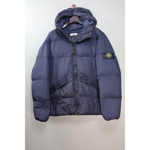 Stone Island Navy Crinkle Reps Down Jacket