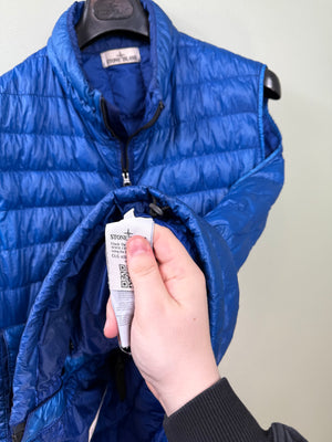 Stone Island Blue Garment Dyed Down Gilet