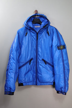 Stone Island Blue Mesh Goose Down Jacket