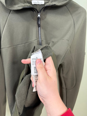Stone Island Khaki 1/4 Zip Hoodie