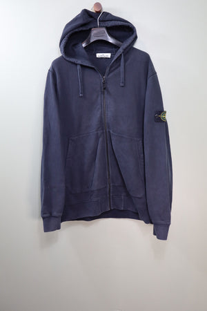 Stone Island Navy Zipped Hoodie