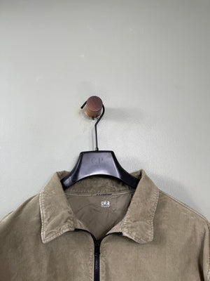C.P. Company Khaki 1/4 Zip Corduroy Overshirt