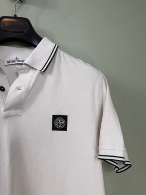 Stone Island White Slim Fit Polo