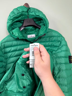 Stone Island Green Loom Woven Down Jacket