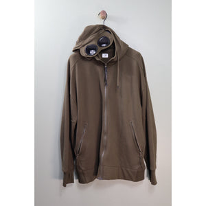 C.P. Company Khaki Zipped Goggle Hoodie