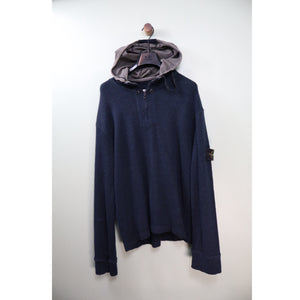 Stone Island Navy 1/4 Zip Hoodie