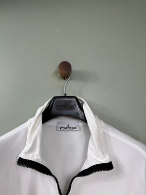 Stone Island White Zipped Jumper