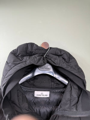 Stone Island Black 0-Cotton/R-Nylon Tela Down Jacket